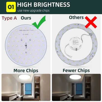 Modern circular black and white led ceiling light bathroom fixture