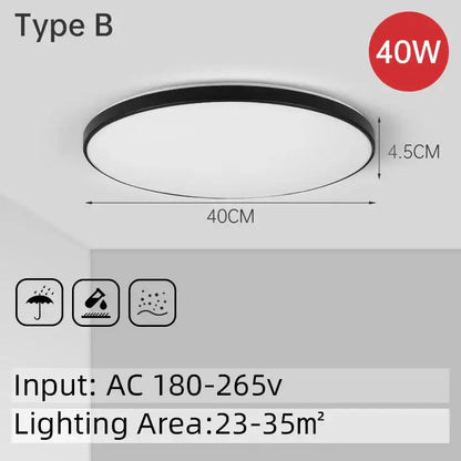 Modern circular black and white led ceiling light bathroom fixture