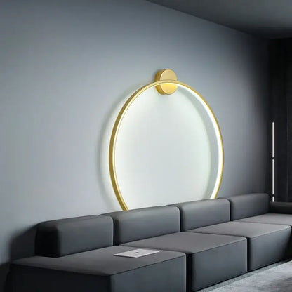Modern circular black led wall lights for living room decor