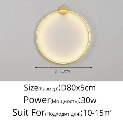 Modern circular black led wall lights for living room decor
