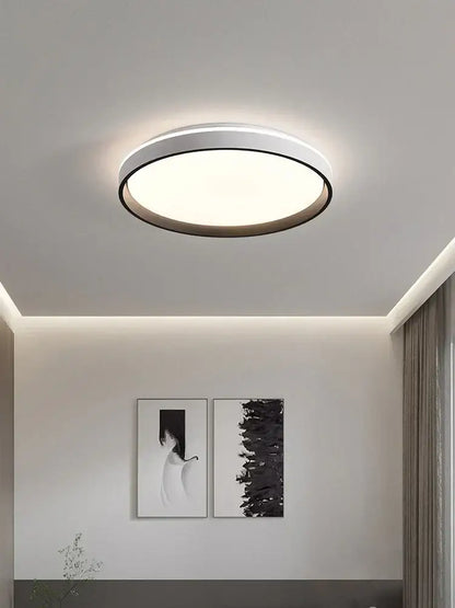 Modern circular black & white led ceiling lamp for bedroom