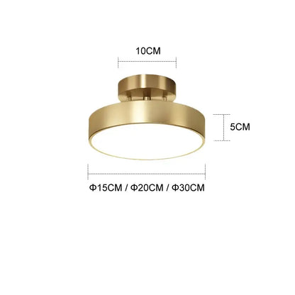 Modern circular brass led ceiling chandelier for living room