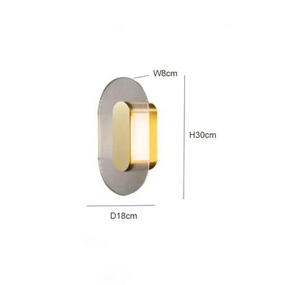 Modern circular brushed metallic wall lamp – living room sconce