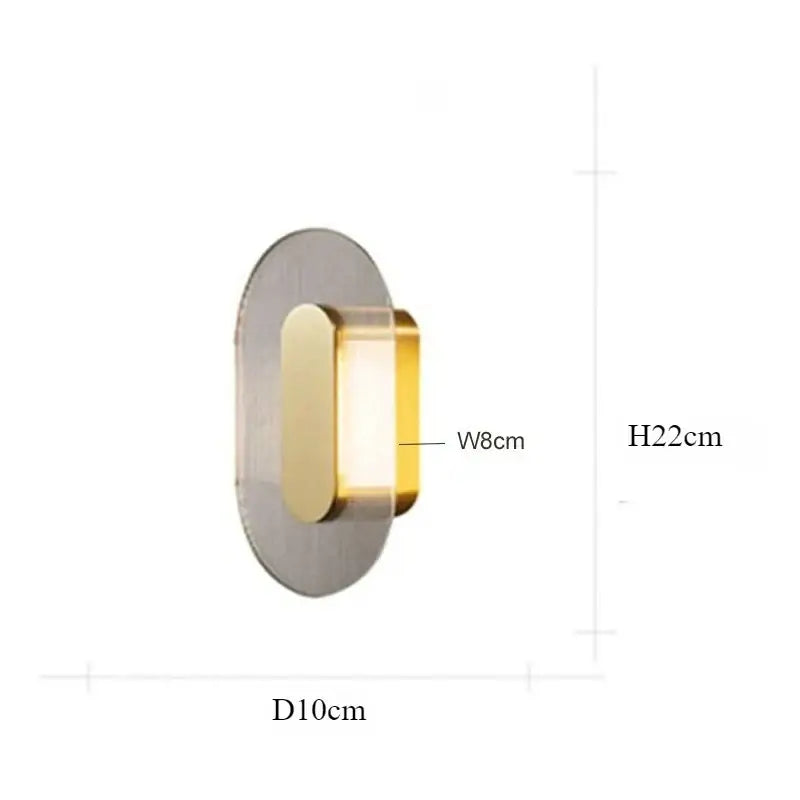 Modern circular brushed metallic wall lamp – living room sconce