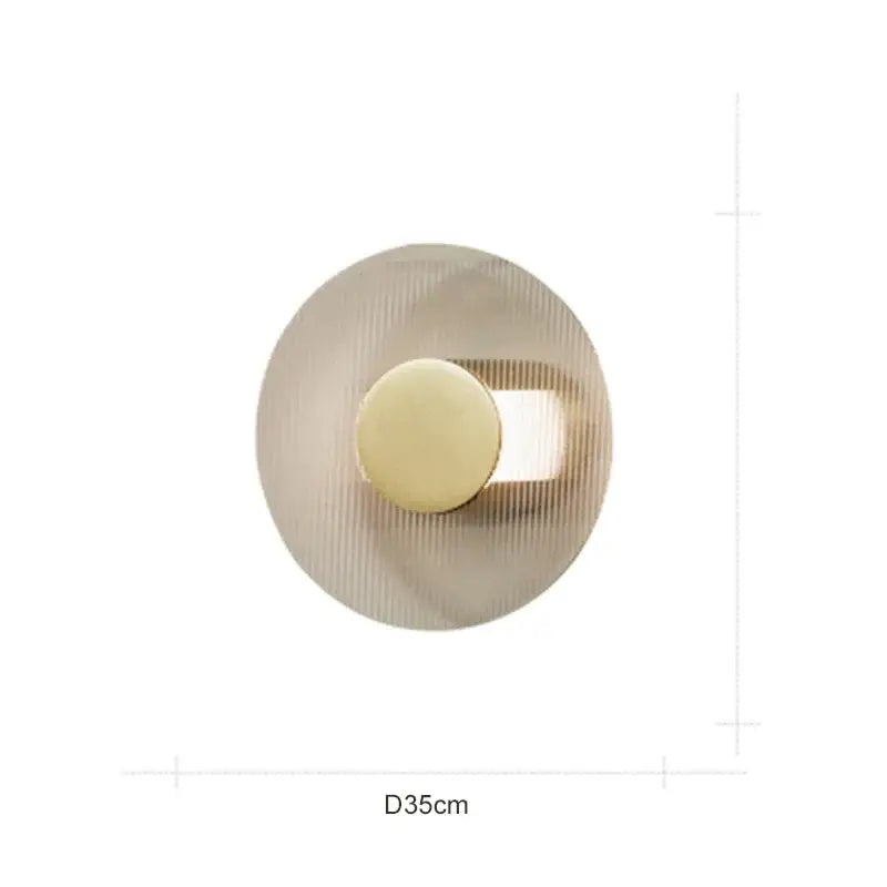Modern circular brushed metallic wall lamp – living room sconce