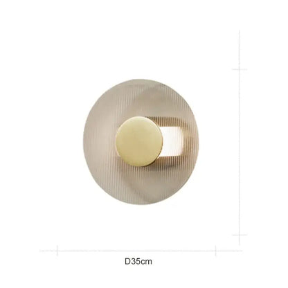 Modern circular brushed metallic wall lamp – living room sconce