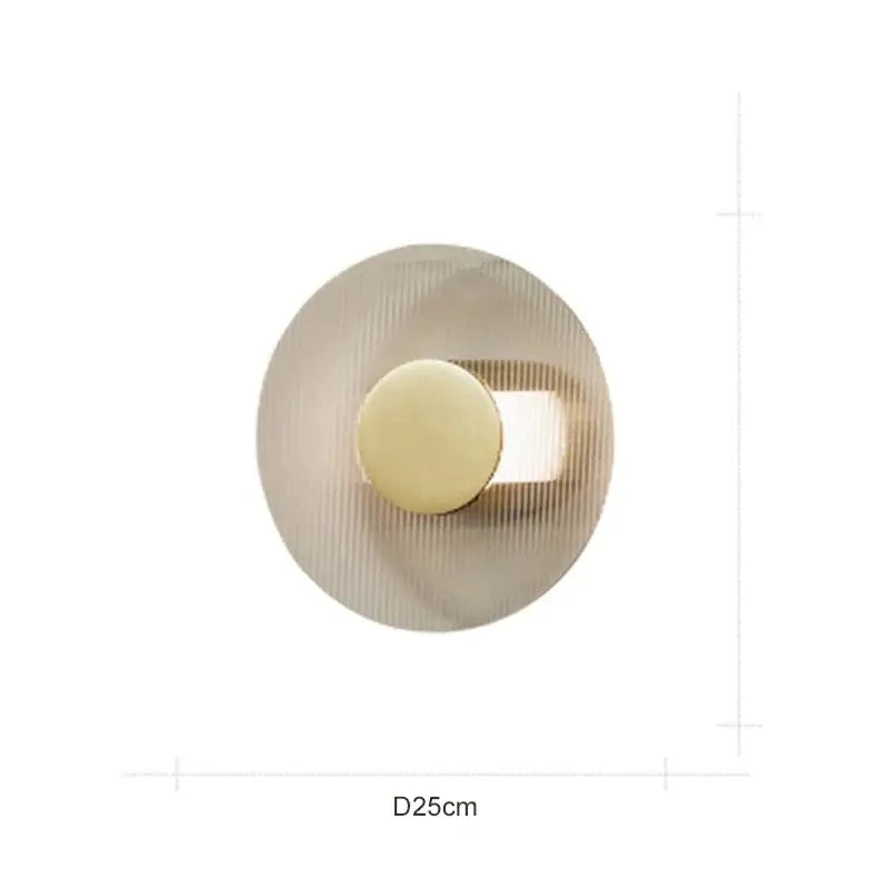 Modern circular brushed metallic wall lamp – living room sconce