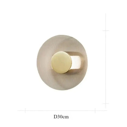 Modern circular brushed metallic wall lamp – living room sconce
