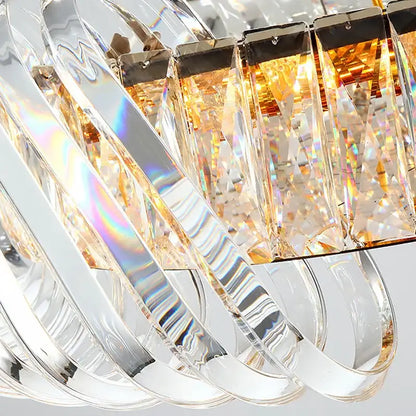 Modern circular crystal led ceiling chandelier dining room light