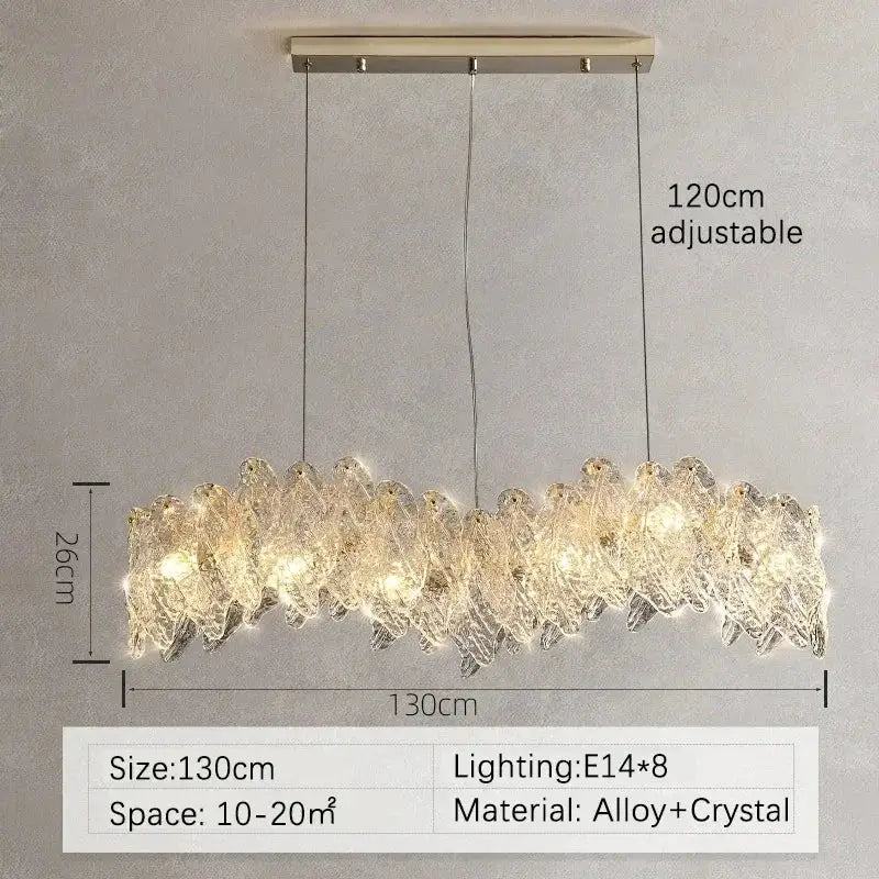 Modern circular glass petal led chandelier for dining room