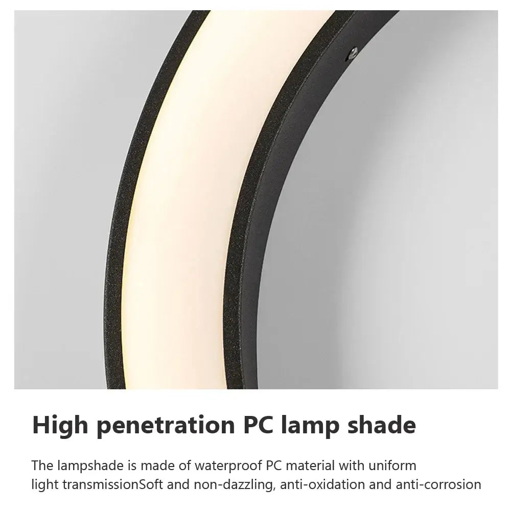 Modern circular led wall lamp garden outdoor space light