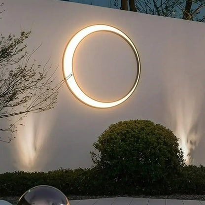Modern circular led wall lamp garden outdoor space light