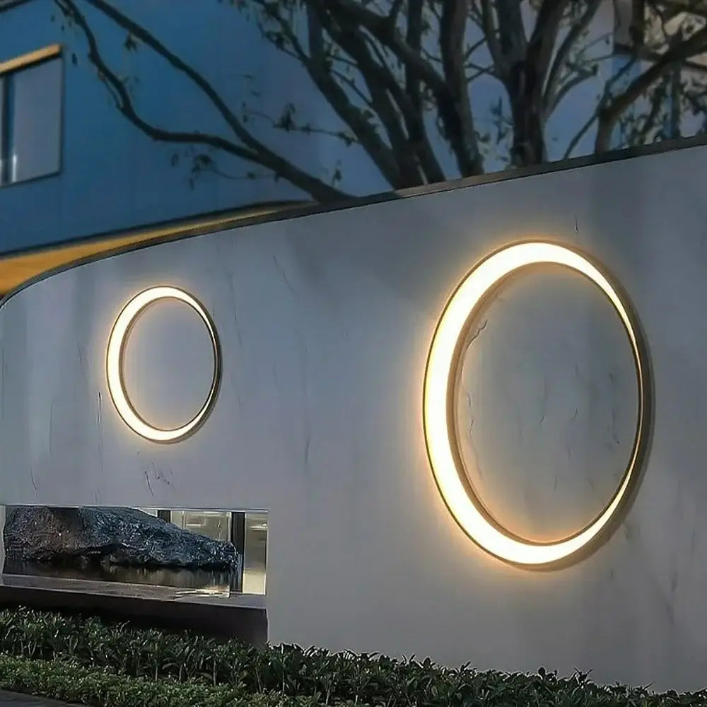 Modern circular led wall lamp garden outdoor space light