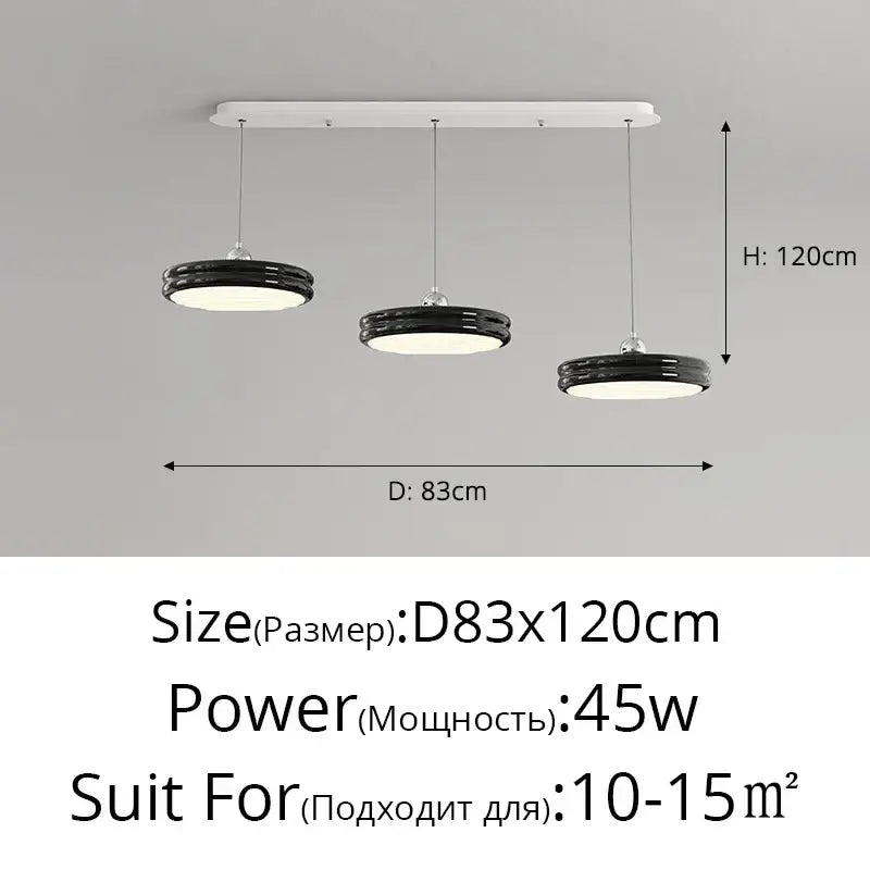 Modern circular pale yellow pendant light dining room chandelier