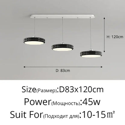 Modern circular pale yellow pendant light dining room chandelier