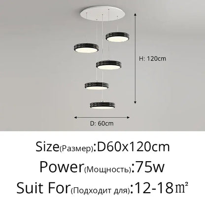 Modern circular pale yellow pendant light dining room chandelier