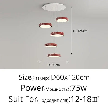 Modern circular pale yellow pendant light dining room chandelier