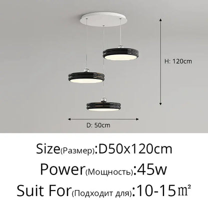 Modern circular pale yellow pendant light dining room chandelier