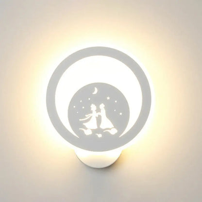 DecorBites™ Modern Circular Sconce Lighting: Acrylic LED Wall Light Fixture in White for Living Room