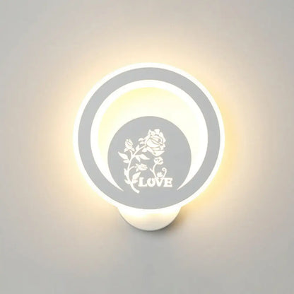 DecorBites™ Modern Circular Sconce Lighting: Acrylic LED Wall Light Fixture in White for Living Room
