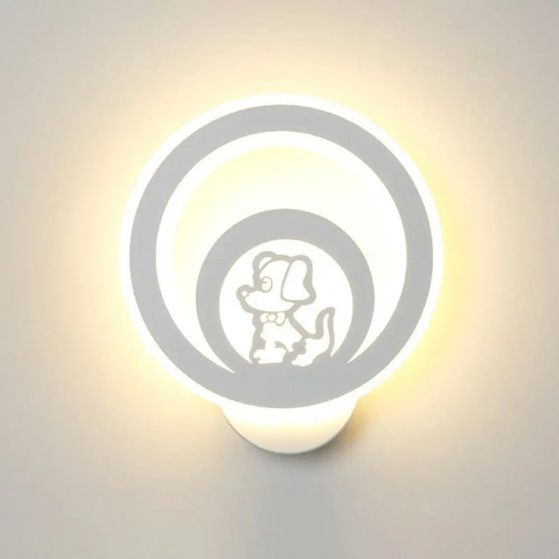 DecorBites™ Modern Circular Sconce Lighting: Acrylic LED Wall Light Fixture in White for Living Room