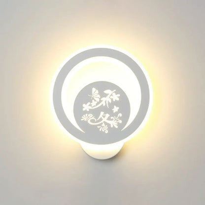 DecorBites™ Modern Circular Sconce Lighting: Acrylic LED Wall Light Fixture in White for Living Room
