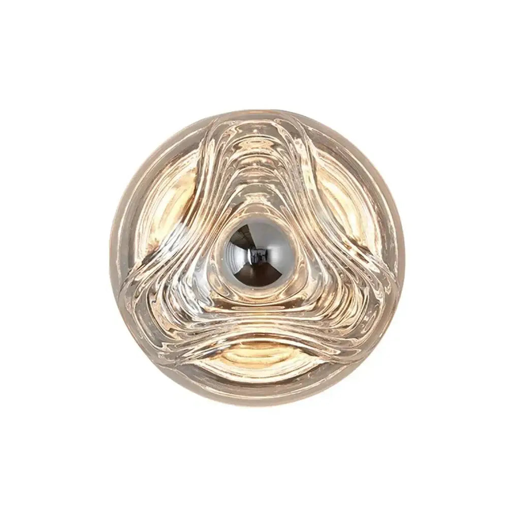 Modern circular swirling designer glass wall lamp for bedroom