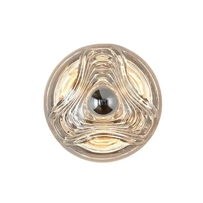 Modern circular swirling designer glass wall lamp for bedroom