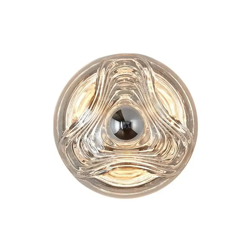 Modern circular swirling designer glass wall lamp for bedroom