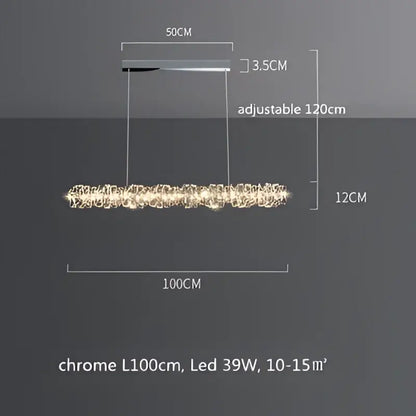 Modern circular textured crystal chandelier living room pendant light