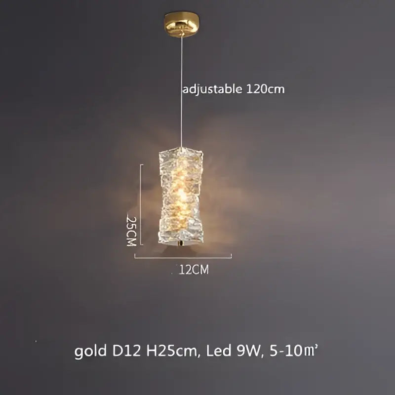Modern circular textured crystal chandelier living room pendant light