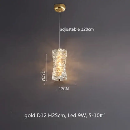 Modern circular textured crystal chandelier living room pendant light