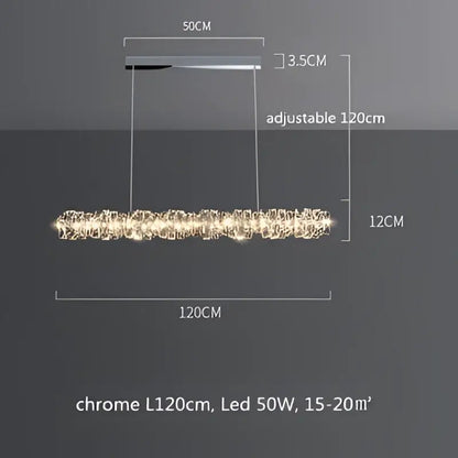 Modern circular textured crystal chandelier living room pendant light