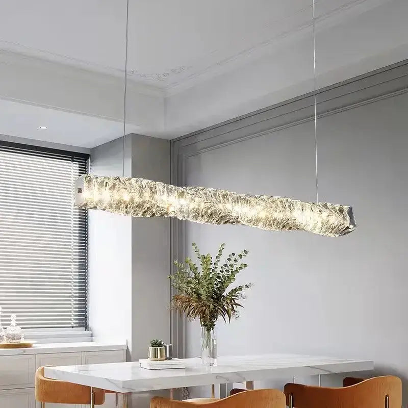 Modern circular textured crystal chandelier living room pendant light