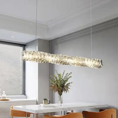 Modern circular textured crystal chandelier living room pendant light