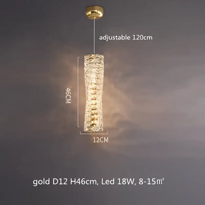 Modern circular textured crystal chandelier living room pendant light