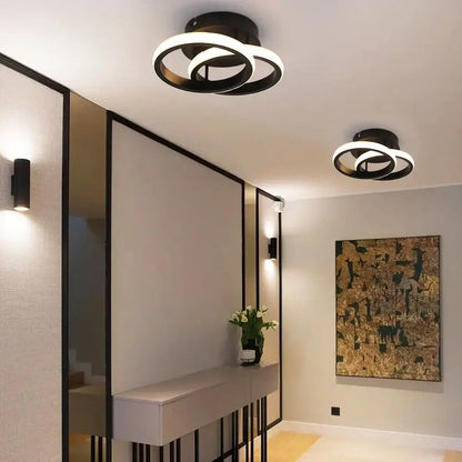 Modern circular white & black acrylic led ceiling light bedroom