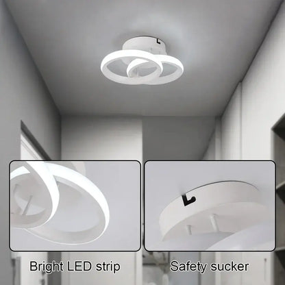 Modern circular white & black acrylic led ceiling light bedroom