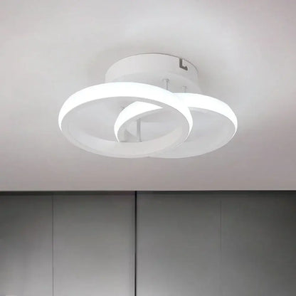 Modern circular white & black acrylic led ceiling light bedroom