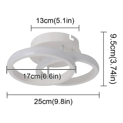 Modern circular white & black acrylic led ceiling light bedroom