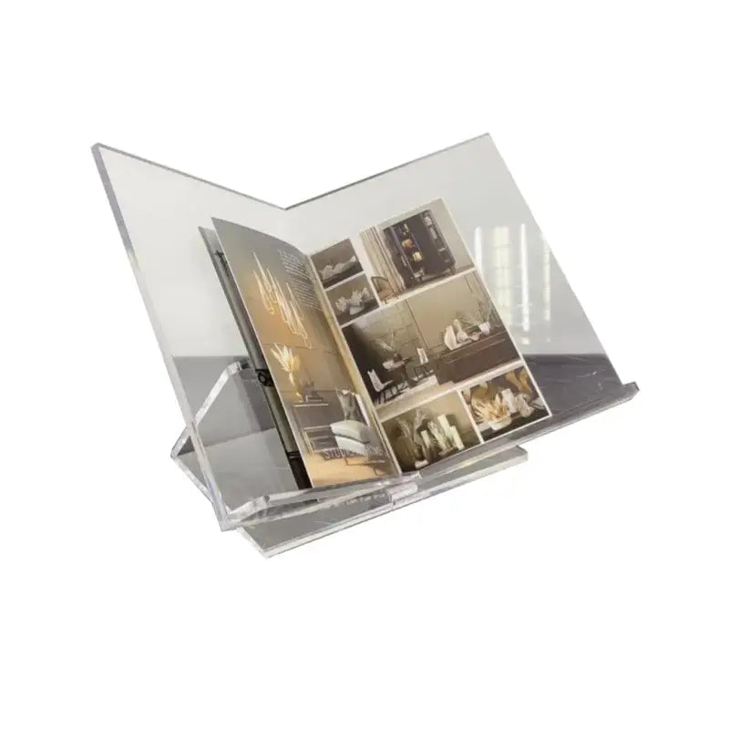 Modern clear acrylic geometric magazine rack office desktop storage