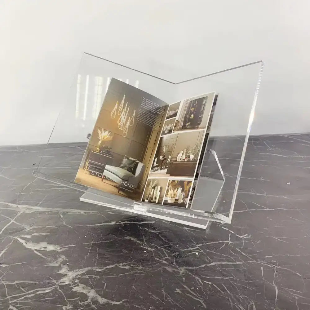 Modern clear acrylic geometric magazine rack office desktop storage