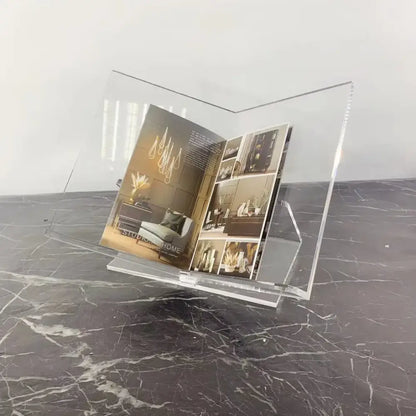 Modern clear acrylic geometric magazine rack office desktop storage