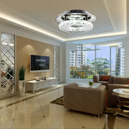 Modern clear & amber crystal led ceiling lights for living room