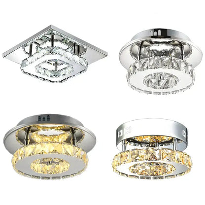 Modern clear & amber crystal led ceiling lights for living room