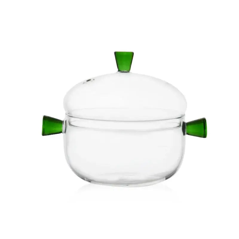 Modern clear and green glass bowl set kitchen simmer pot