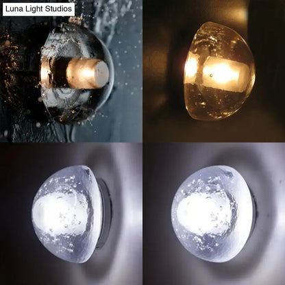 Modern clear bubble crystal wall light warm & white living room