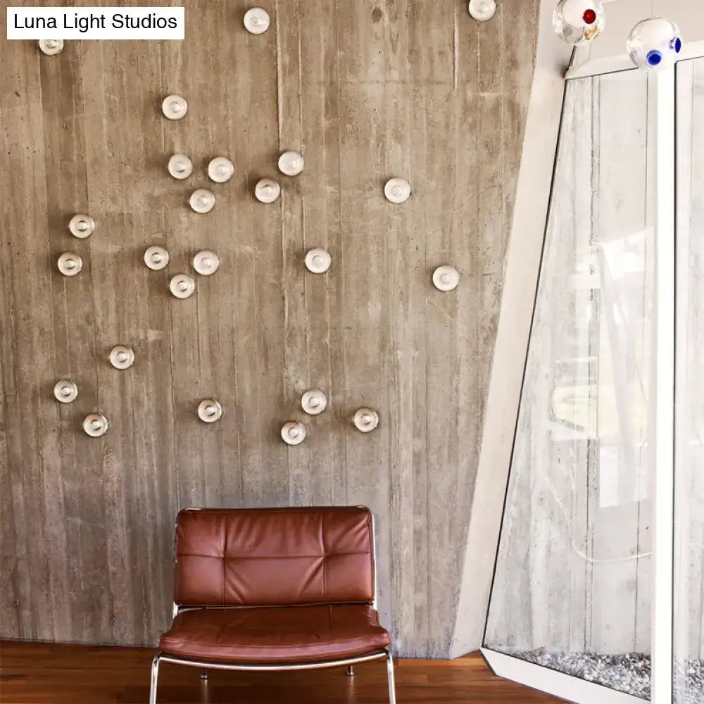 Modern clear bubble crystal wall light warm & white living room