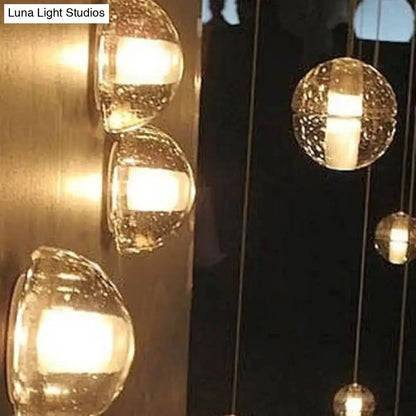 Modern clear bubble crystal wall light warm & white living room