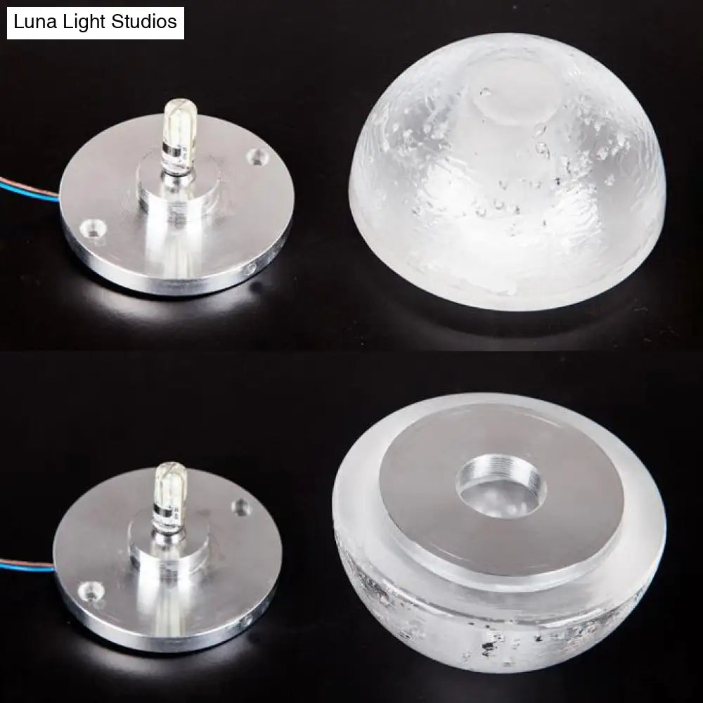 DecorBites™ Modern Clear Bubble Crystal Wall Sconce Hemisphere - Warm/White Light for Hallway & Living Room